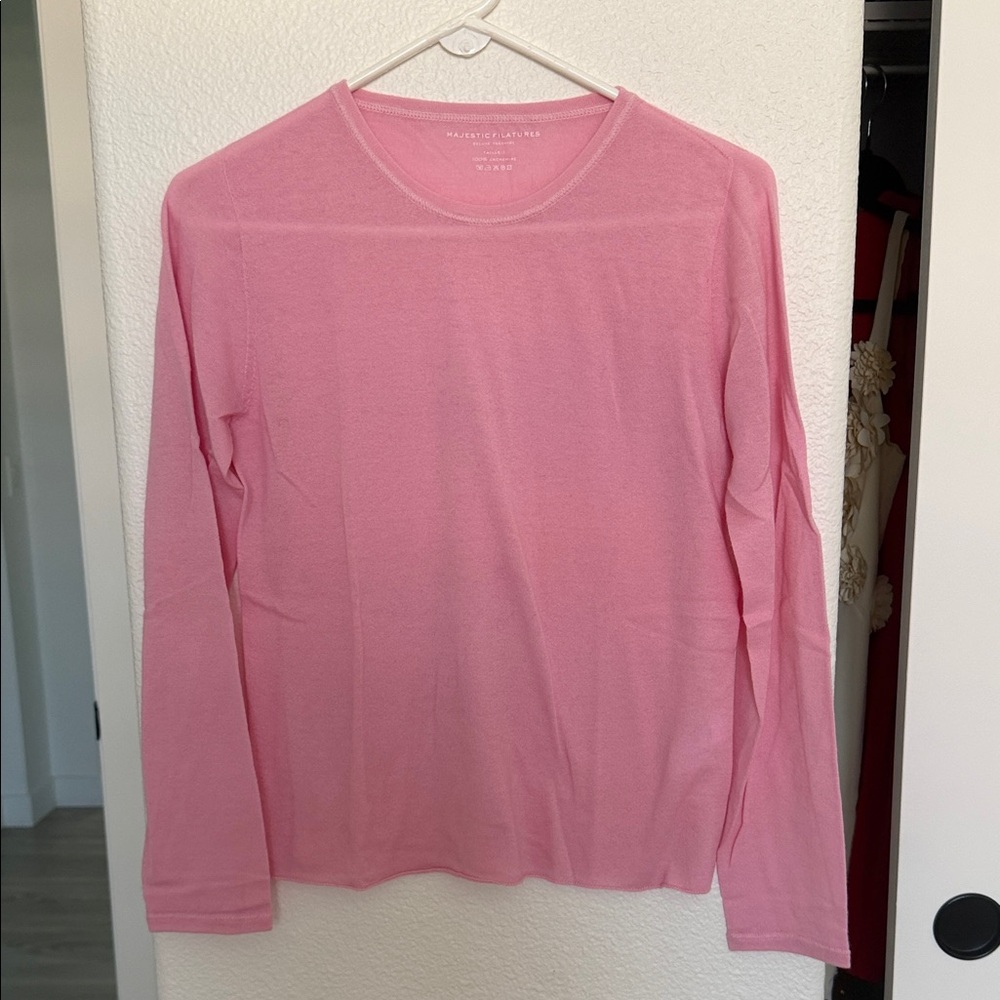 Majestic Filatures 100% cashmere Pink Long Sleeve Tee